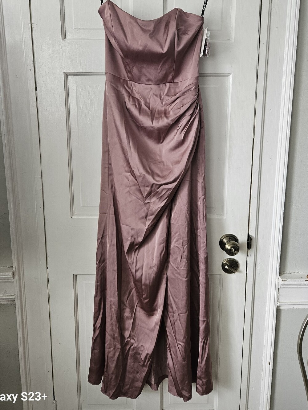 Birdy Grey Dark Mauve Matte Satin Dress XS